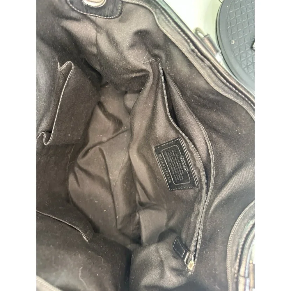 Coach Peyton Pocket Tote Black & Gray F19816 DAMAGED TRIM